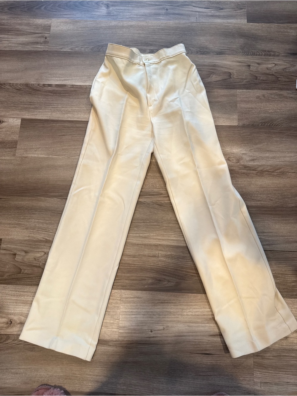 Vtg  70s Levi Strauss High Waisted Trousers White Tab Wide Leg Cream Pants 26 “